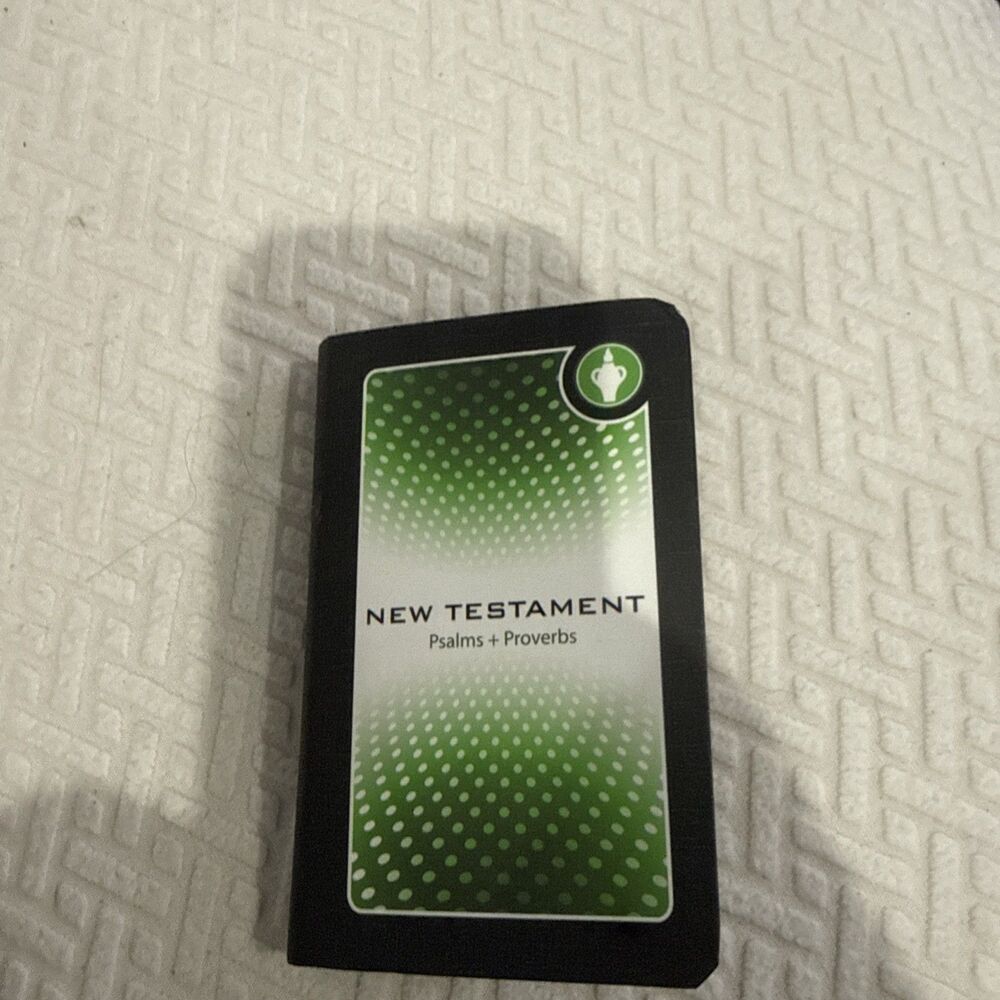 Bible Pocket New Testament Psalms Proverbs Black and Green Cover Gideons